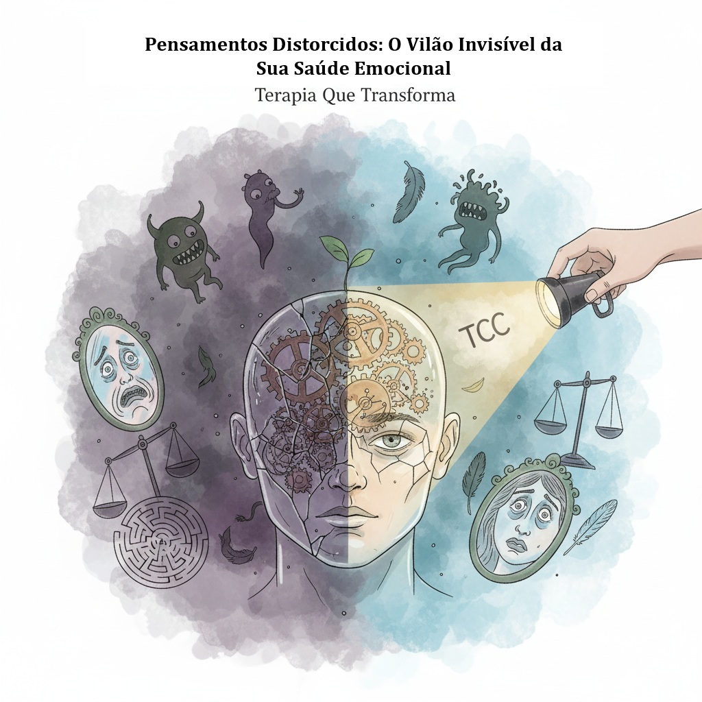 Pensamentos Distorcidos: O Vilão Invisível da Sua Saúde Emocional e Como a TCC Pode Ajudar